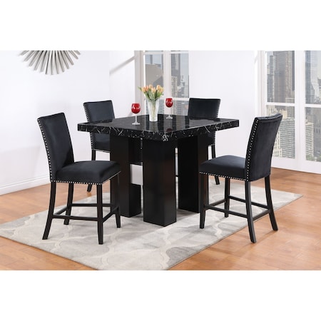 Global Furniture Usa Transitional Fabric D04 Black Bar Table + D04Bs 4511